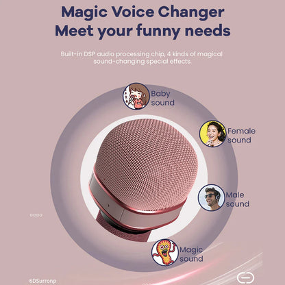 ALLOYSEED Karaoke Wireless Bluetooth-Compatible Microphone Handheld Music Singing Mic+FM+Voice Changing Audio Speaker Player