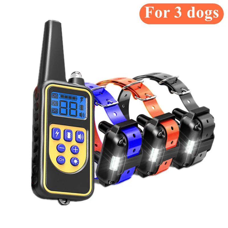 Collier Électrique Anti-Aboiement pour Chien, Étanche, avec Télécommande, Rechargeable, Dispositif de Toutes Tailles