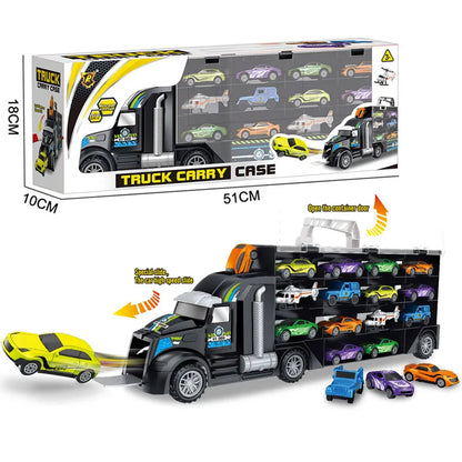Jouet modèle de voiture pour enfants, camion de construction, tracteur, garage, conteneur, camion, rangement de voiture, cargaison, jouet pour garçon, cadeau de Nouvel An et de Noël