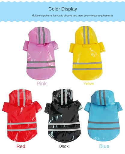 Vêtements pour chiens, vestes imperméables, imperméables à capuche avec bande réfléchissante, vêtements respirants d'extérieur pour chiots