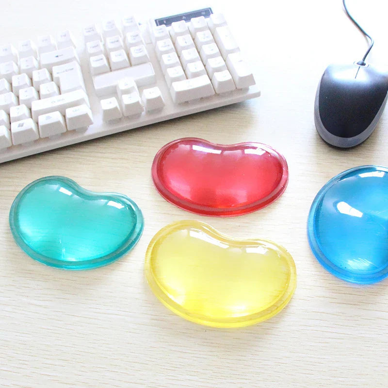 Quality wavy comfort gel mouse wrist pad transparent silicone heart-shaped wrist pad decompression and non-slip comfort