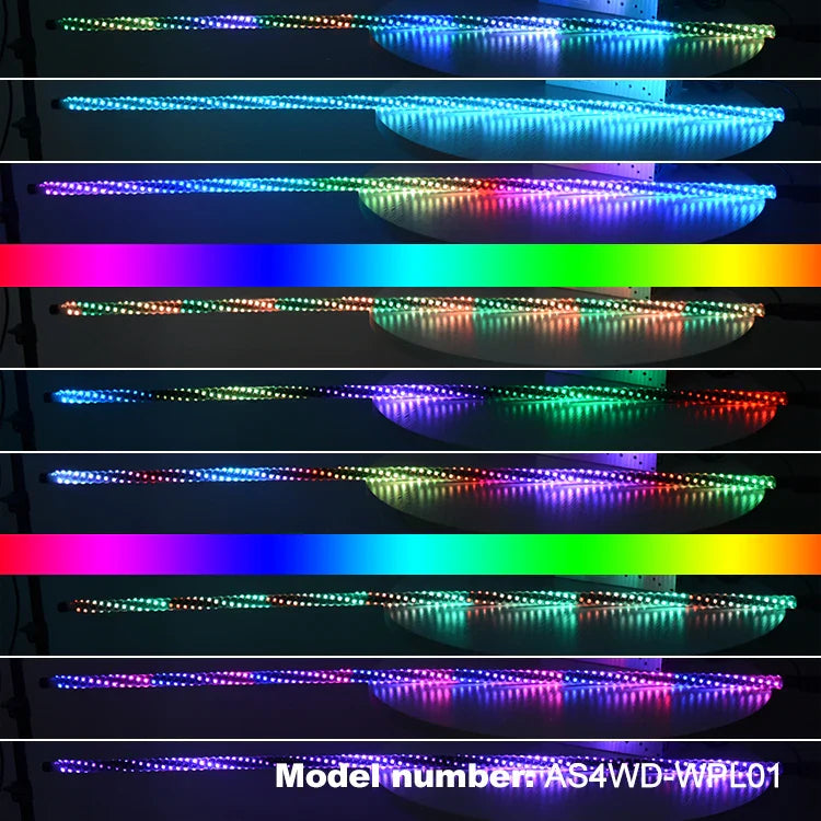 Remote Control Antenna RGB 360 Degree Spiral 1.5m 5ft LED Whip Lights for ATV UTV 4WD
