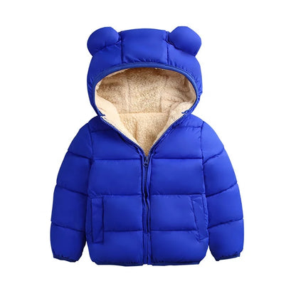 2022 Baby Kids Jacket Thick Winter Jackets Fleece Jacket Girls Hooded Outerwear Coats for Girls Windbreaker Children Clothes