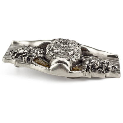 Tauren Ancient Silver Belt Buckle Metal Smooth Buckle 4.0 Cowboy for Men