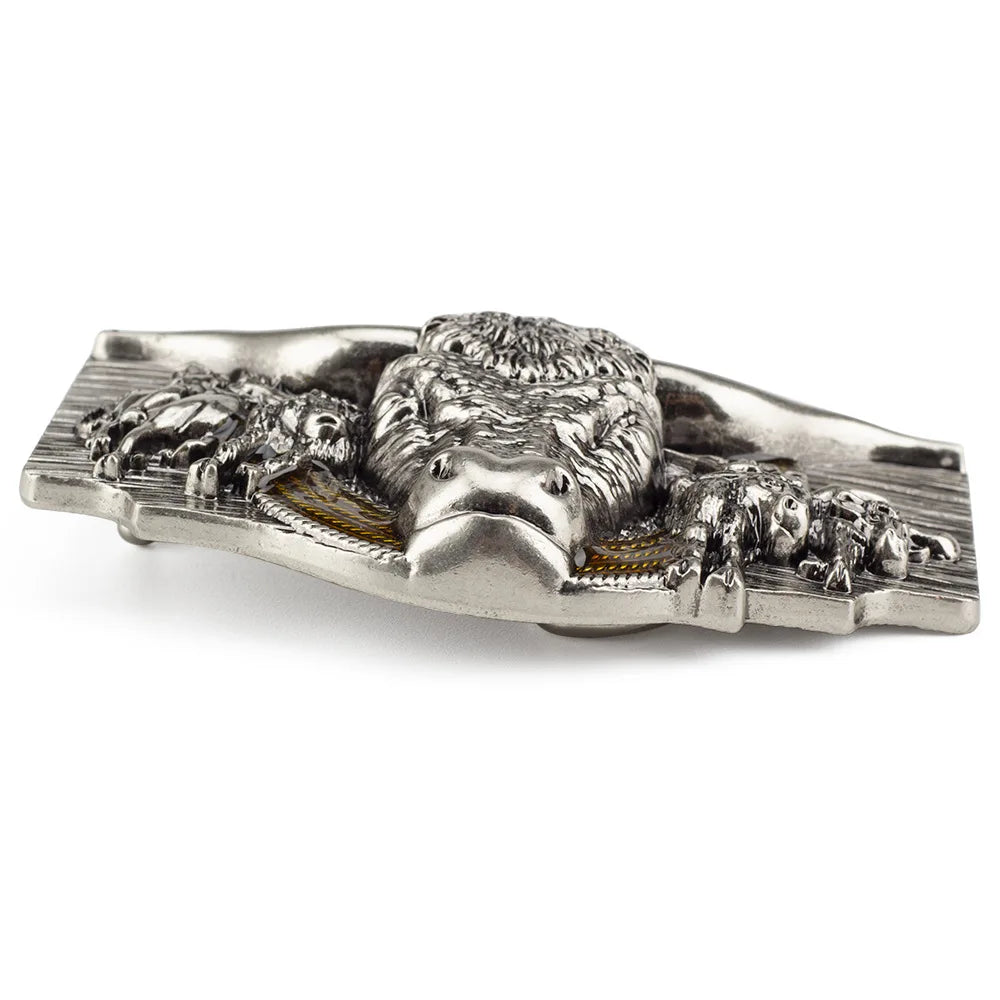 Boucle de ceinture Tauren en argent ancien, boucle lisse en métal, 4.0 Cowboy pour hommes