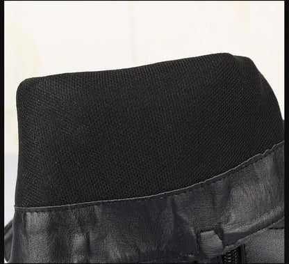 Bottes de cowboy italiennes de marque pour hommes, décontractées, de moto, noires, pour automne-hiver, en cuir véritable, botas masculinas