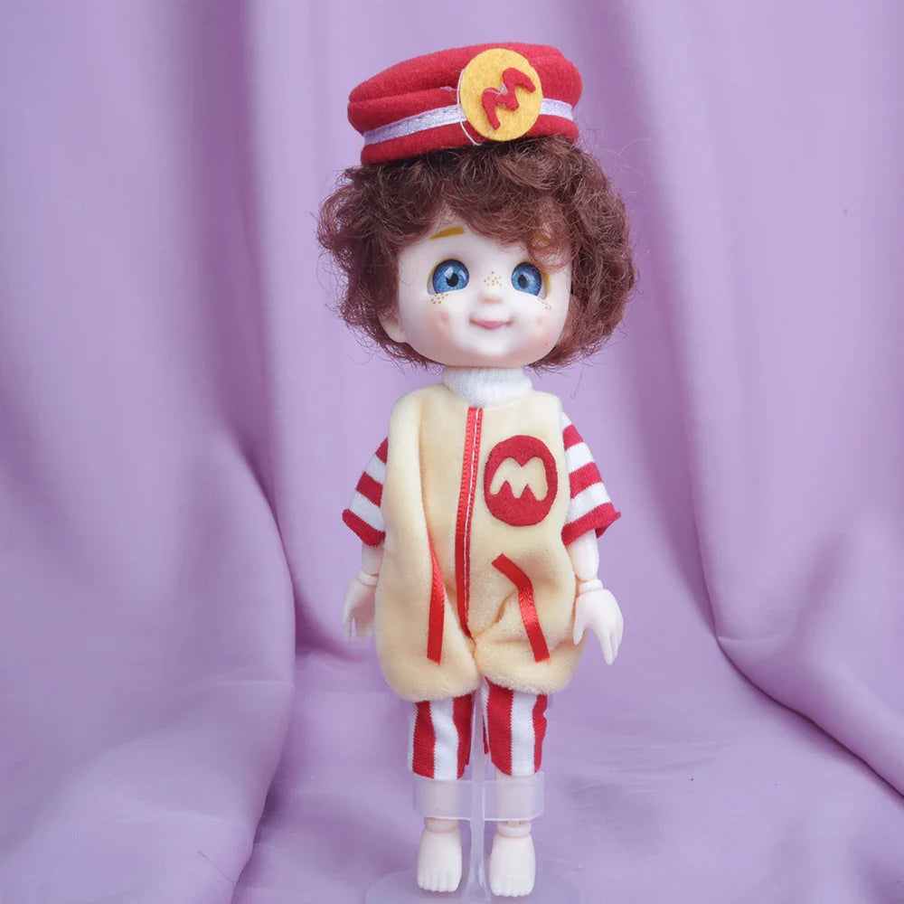 Blue Eyes16cm BJD Doll 13 Moveable Joint Dolls Boy Short Hair BJD Dolls Muilt-type Face Make Up Toy Cartoon Dress Girls  Dolls