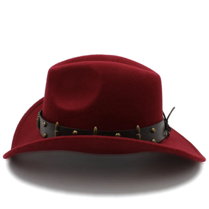 2 Sizes Men Women Western Cowboy Hats Wide Brim Panama Sunhat Outdoor Fedora Cap Trilby Sombrero Party Travel Size US 7 1/4 UK L