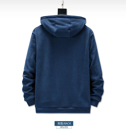 Plus Size L-8XL Men's Fleece Sweater Outdoor 2023 Autumn Polar Fleece Cardigan hooded Outside Zip Hoodies Sweatshirts Coat