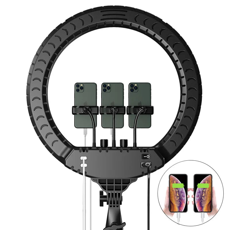 Factory Hot Sale 18 Inch Ring LED Light Photography Makeup Beauty Live Streaming Tripod Stand LED Selfie Fill Light With Remote