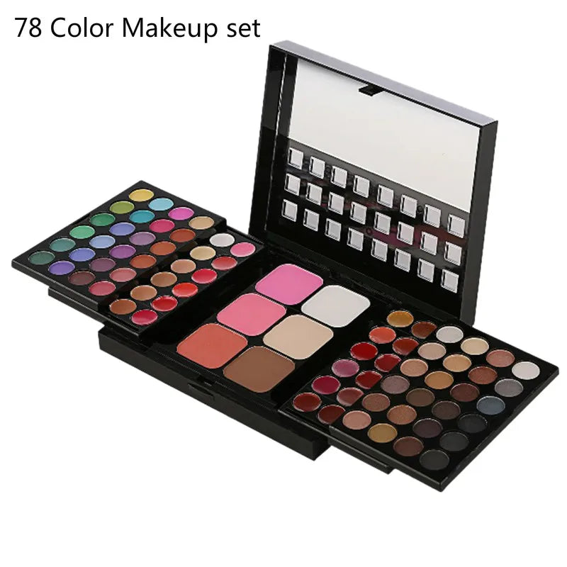 Boîte de maquillage pour femmes, combinaison de fard à paupières mat, rouge à lèvres, Eyeliner, correcteur, poudre, Maquiagem avec boîte en aluminium