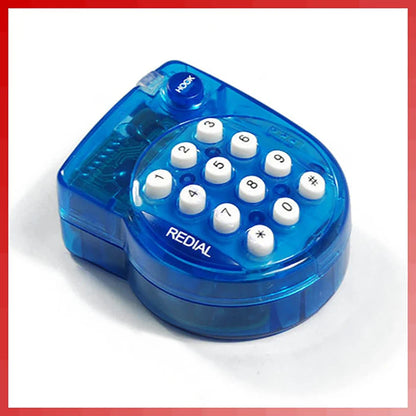 Mini téléphone fixe filaire Portable, avec casque, cadran à bouton, réposition rapide, petit téléphone pour conférence de bureau, bleu