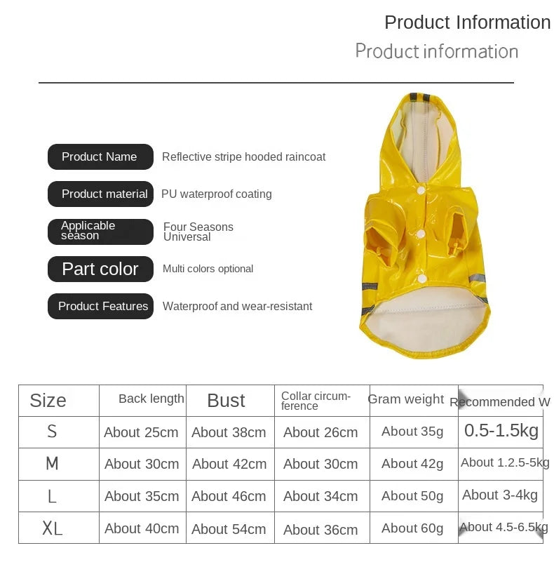 Vêtements pour chiens, vestes imperméables, imperméables à capuche avec bande réfléchissante, vêtements respirants d'extérieur pour chiots
