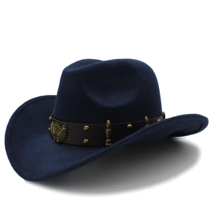 2 tailles hommes femmes chapeaux de cow-boy Western bord large Panama chapeau de soleil extérieur Fedora casquette Trilby Sombrero fête voyage taille US 7 1/4 UK L