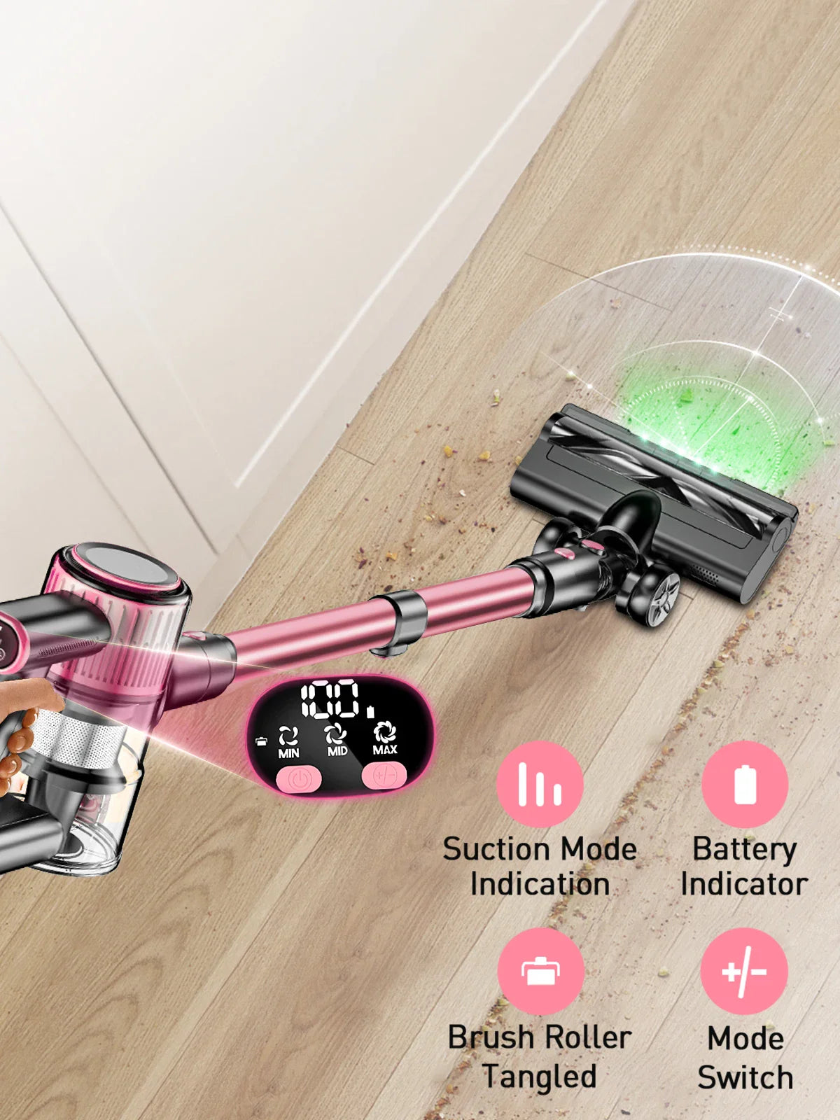 New Cordless Deep Cleaning Vacuum Cleaner Wireless Stick Vacuum for Dryer Vent for Home Hotels Cars Garage Application Battery