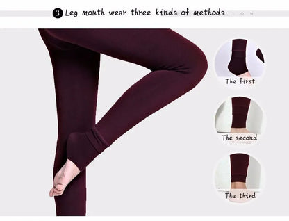 Leggings d'hiver chauds S-5XL grande taille femmes pantalons en velours chaud Leggins taille haute Legging épais pantalon d'hiver pantalon femmes Leggin