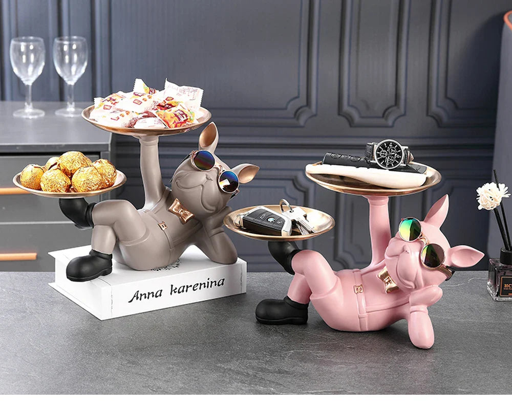 Figurines d'animaux bouledogue, Sculpture de chien Cool, décor de salon, salle d'étude, chambre à coucher, accessoires de décoration intérieure de maison
