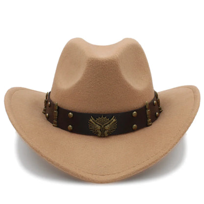 2 tailles hommes femmes chapeaux de cow-boy Western bord large Panama chapeau de soleil extérieur Fedora casquette Trilby Sombrero fête voyage taille US 7 1/4 UK L