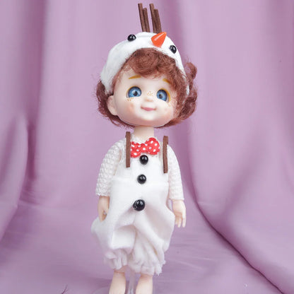 Blue Eyes16cm BJD Doll 13 Moveable Joint Dolls Boy Short Hair BJD Dolls Muilt-type Face Make Up Toy Cartoon Dress Girls  Dolls
