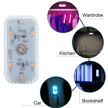 LED tactile lumière Mini sans fil voiture éclairage intérieur Auto toit plafond lampe de lecture pour porte pied coffre boîte de rangement USB charge
