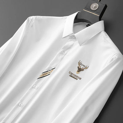 Spring New Men's Shirt Fashion Slim  Long Sleeves Casual Simple 2022