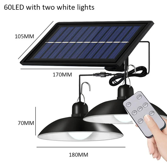 Hot-Selling Solar Courtyard Chandelier Super Bright Retro Yard Outdoor Split Waterproof Energy-Saving Double-Head Garden Light
