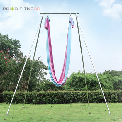 Alloy Magnesium Adjustable Portable Yoga Hammock Stand Aerial Platform Silver Frame with Carry Bags Recommended 3.4m