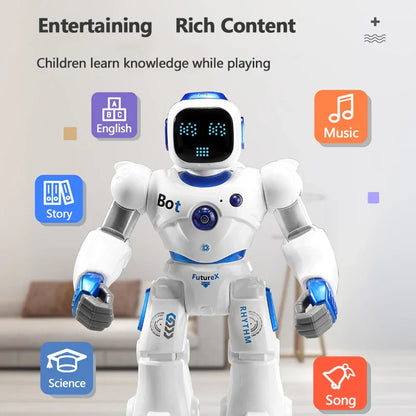 Application Control 2.4GHz, Dual Mode Programming, Demo, RC Robot, Walk/Slide Switch, Touch Sensing, Voice Recording, Singing, Dancing, Puzzle, RC Toys