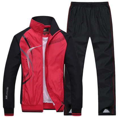 Ensemble de survêtement pour homme, collection printemps-automne, imprimé, 2 pièces : veste et pantalon, tenue de sport décontractée.