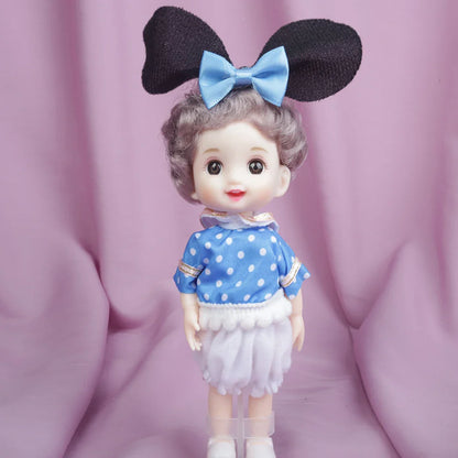 Blue Eyes16cm BJD Doll 13 Moveable Joint Dolls Boy Short Hair BJD Dolls Muilt-type Face Make Up Toy Cartoon Dress Girls  Dolls