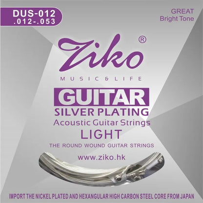 ZATM-Jeu de cordes JEParts pour instruments de musique acoustiques, plaqué argent, 6 cordes, 010 011 012
