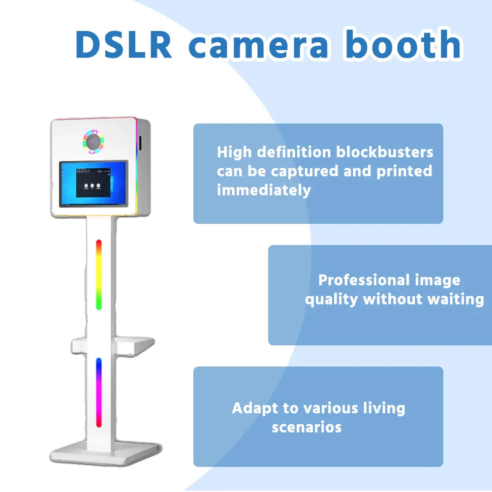 2025 New Dsr Photo Booth Poto Box Case Machine 15.6-inch Touchscreen Digital Camera Wedding Selfie Photo Booth Portable