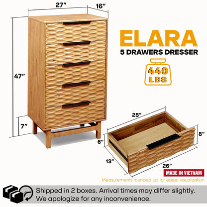 Acacia Elara Dresser with 5 Drawers for Stylish Storage Solutions