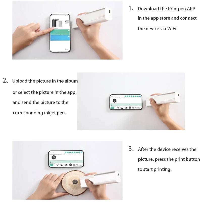 Evebot Food-grade Portable PrintPen Handheld Inkjet Printer Specifically for Food Surfaces Perfect for Coffee Macaron Cakes