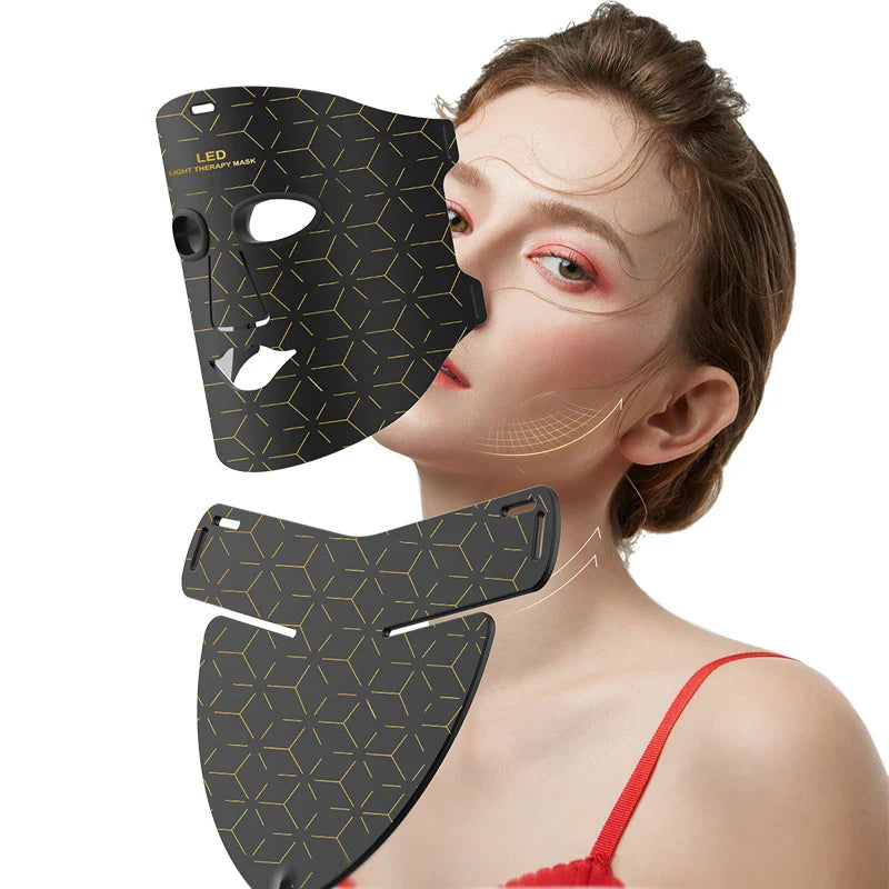 Appareil de beauté à usage domestique Masque de luminothérapie à LED Bande de photons rouges anti-acné blanchissante Nouvel instrument en silicone