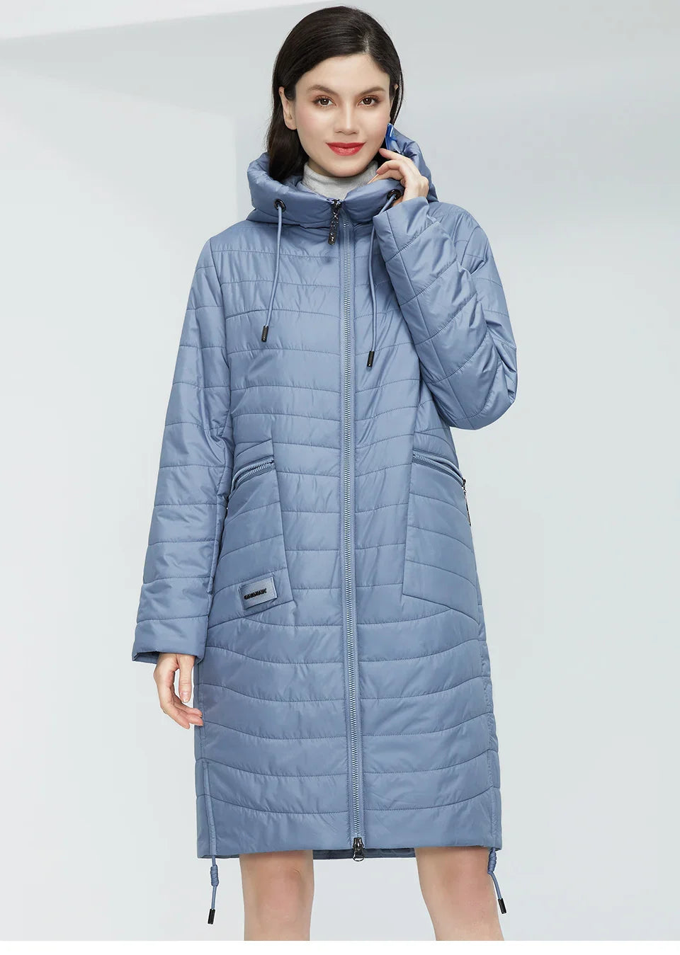 GASMAN 2022 Spring Autumn Jacket Women fashion casual long parka coat padded female stand-up Collar hooded ladies jackets 81858