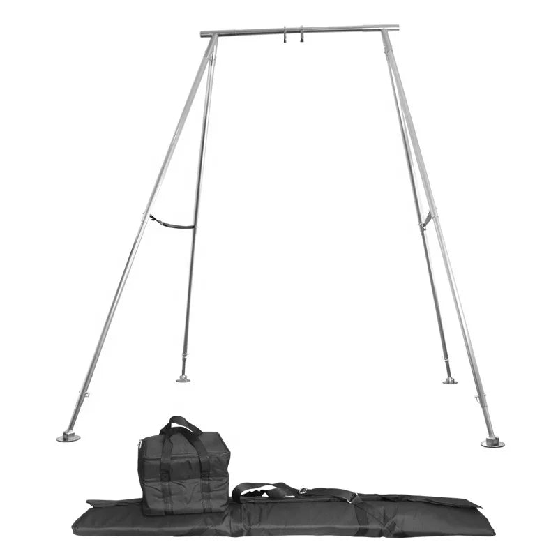 Alloy Magnesium Adjustable Portable Yoga Hammock Stand Aerial Platform Silver Frame with Carry Bags Recommended 3.4m
