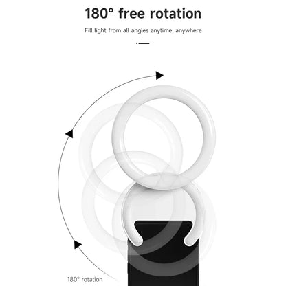 180 Rotating 10cm Mobile Phone 3000-7000k Fill Light 4-level Light Adjustment F100 Mobile Phone Ring Light Uncovered  100mAh