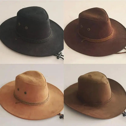 Chapeau de cowboy occidental pour hommes, casquette mongole, grand bord, gentleman, cadeaux de jazz, document