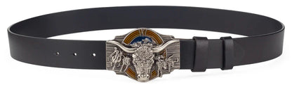 Boucle de ceinture Tauren en argent ancien, boucle lisse en métal, 4.0 Cowboy pour hommes