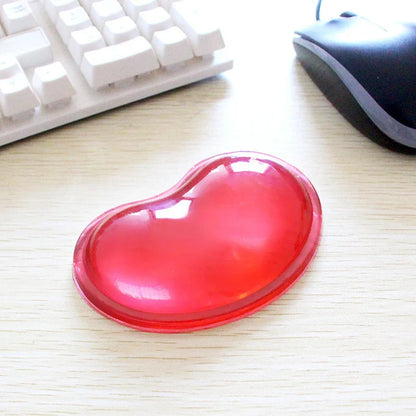 Quality wavy comfort gel mouse wrist pad transparent silicone heart-shaped wrist pad decompression and non-slip comfort