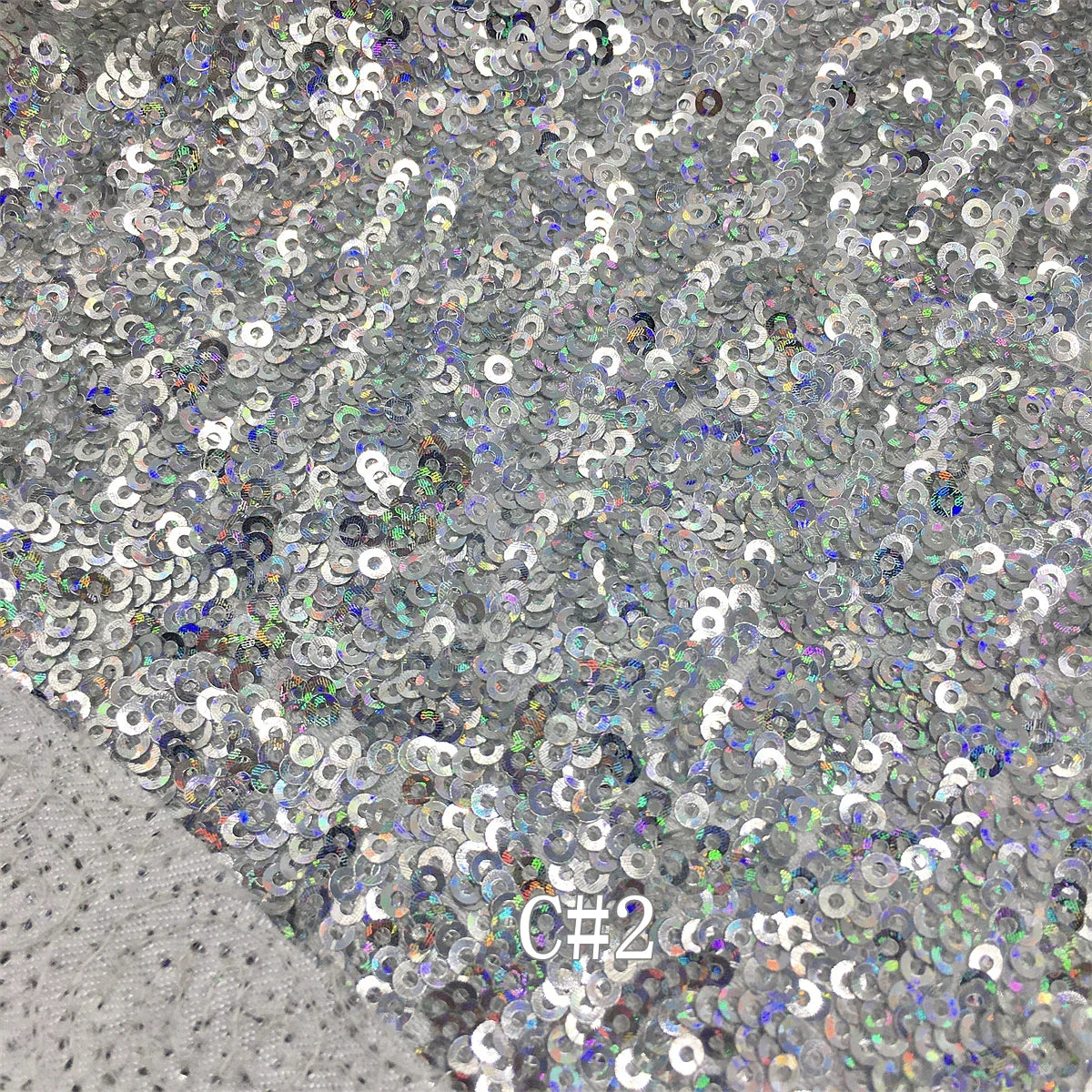 Tissu brodé haute qualité RX258 en satin, mat, haute densité, pailleté, 3mm, 13 coloris, base blanche