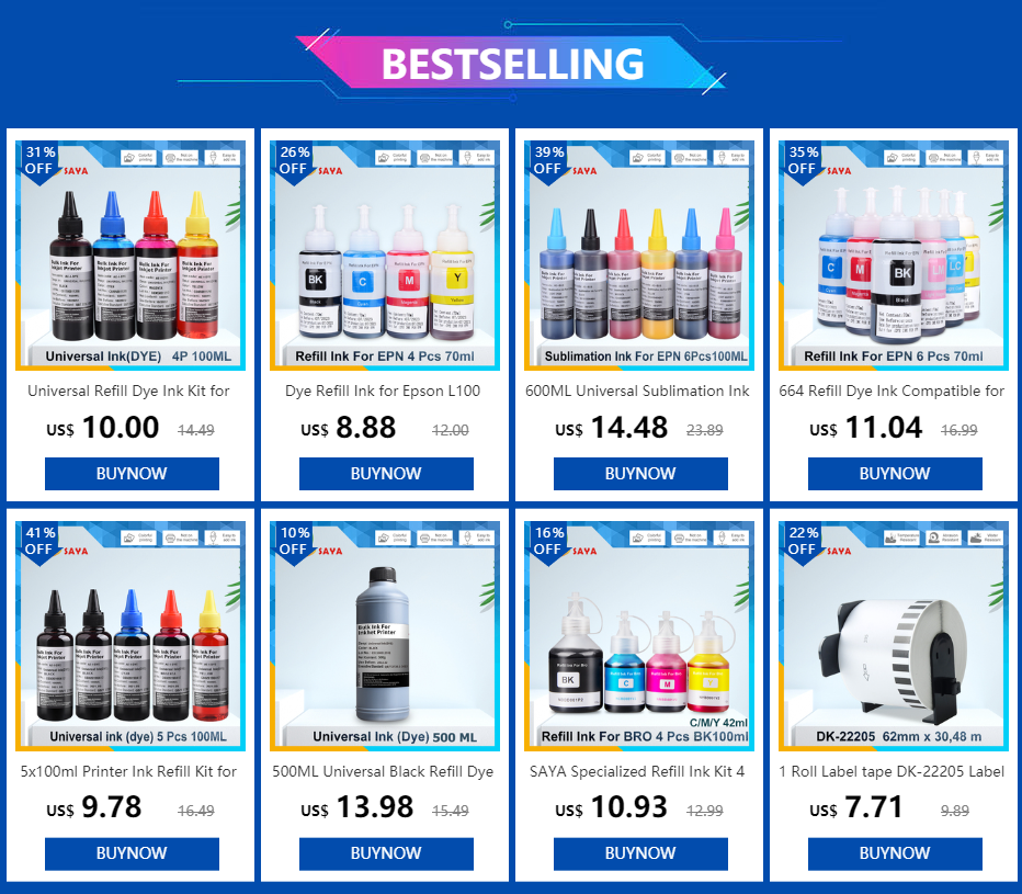 664 673 T673 Refill Dye Ink for EPSON L800 L805 L810 L850 L565 L1800 L3150 3100 Printer Ink T6731 T6732 T6733 T6734 6735 T6736
