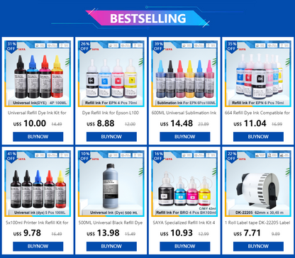664 673 T673 Refill Dye Ink for EPSON L800 L805 L810 L850 L565 L1800 L3150 3100 Printer Ink T6731 T6732 T6733 T6734 6735 T6736