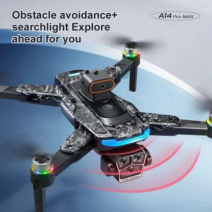 New A14 Pro MAX Drone Camera 4K HD  GPS Mini Drone Obstacle Avoidance Professional Brushless RC UAV Drone with Screen Remote