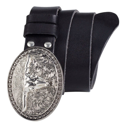 Men's White Big ox head Belt Buckle Cowboy Belt Accessories Cow Head