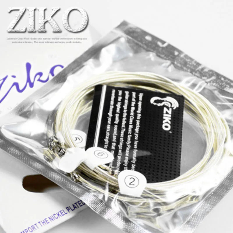 ZATM-Jeu de cordes JEParts pour instruments de musique acoustiques, plaqué argent, 6 cordes, 010 011 012