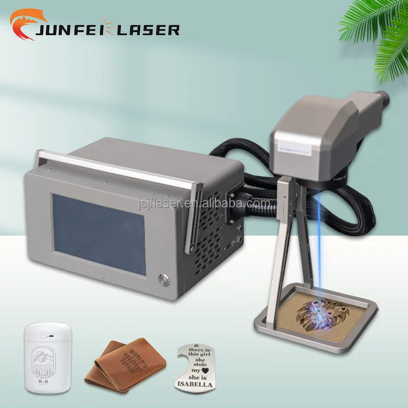 Machine de marquage laser UV portable JUNFEI 20W/30W/50W Mini graveur laser Refroidissement par air pour métal Prend en charge DXF PLT BMP pour verre