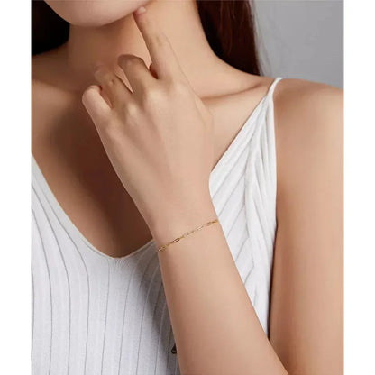 925 Sterling Silver Gold Cable Chain Bracelet