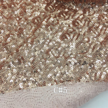 Tissu brodé haute qualité RX258 en satin, mat, haute densité, pailleté, 3mm, 13 coloris, base blanche